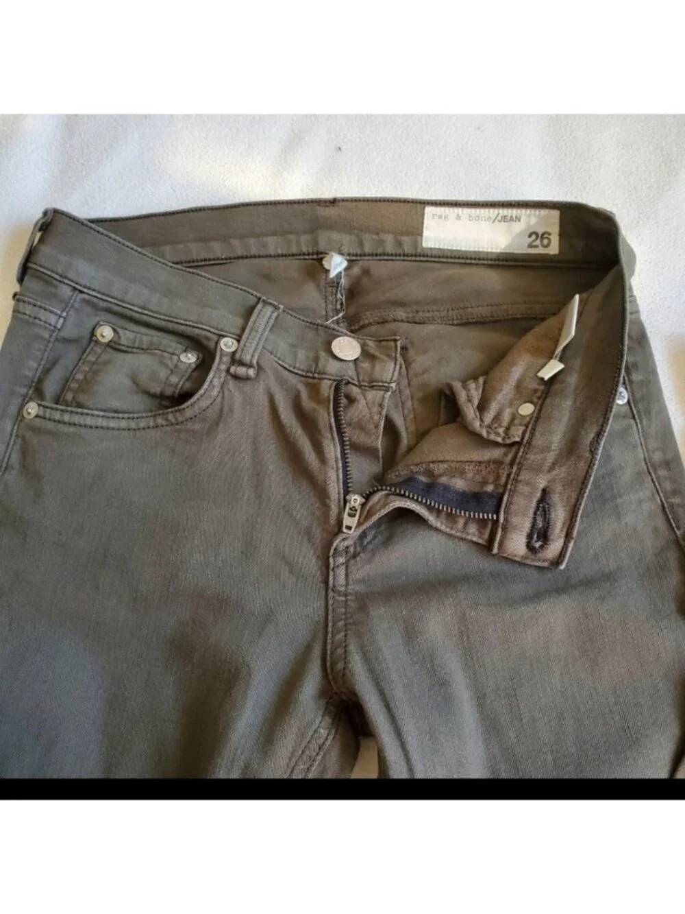 Rag and bone Olive green skinny jeans